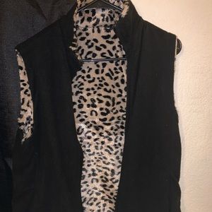 Black cheetah vest